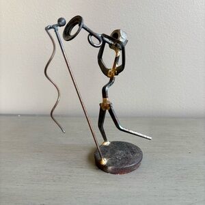 VTG 90s Musician Trumpet - Handmade Scrap Junk Metal Art Sculpture